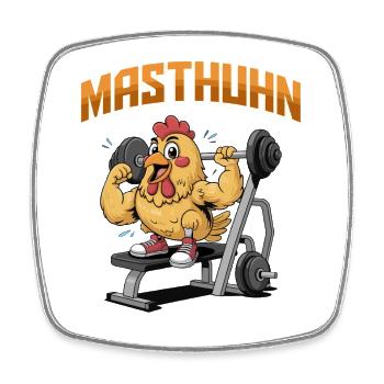 Gym BROILER Chicken Weightlifter Funny - Square fridge magnet - white - Front