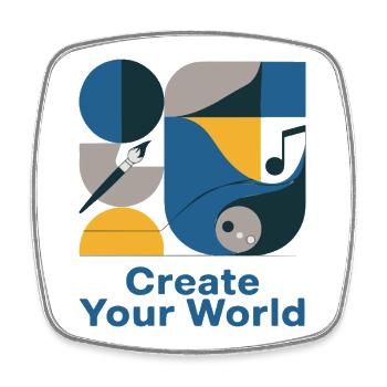 Palette abstraite du créateur de monde - Magnet carré - blanc - Devant