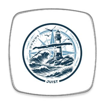 Juist | Wenn die Insel ruft - Wellen Nordsee - Viereckiger Kühlschrankmagnet - Weiß - Vorne