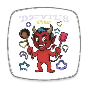 Diable de la cuisine de Devil’s Kitchen - Magnet carré - blanc - Devant
