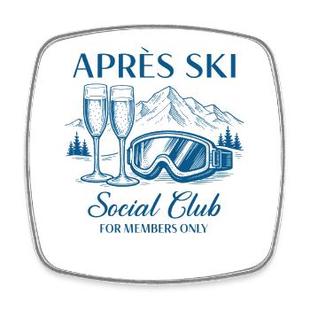Après Ski Social Club For Members Only - Square fridge magnet - white - Front