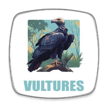 Vautour - Magnet carré - blanc - Devant