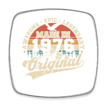 Original 1976 Jahrgang Vintage Geburtstag Geschenk - Viereckiger Kühlschrankmagnet - Weiß - Vorne