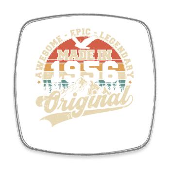 Cadeau d’anniversaire original vintage de 1956 - Magnet carré - blanc - Devant
