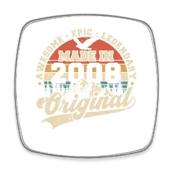 Original 2008 Vintage Vintage Birthday Gift - Square fridge magnet - white - Front