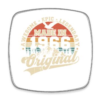 Cadeau d’anniversaire vintage original de 1966 - Magnet carré - blanc - Devant