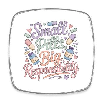 Hospital Pharmacist Small Pills Medication Safety - Viereckiger Kühlschrankmagnet - Weiß - Vorne