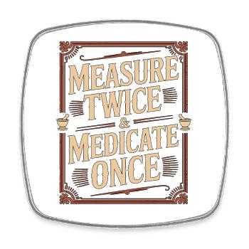 Hospital Pharmacist Measure Twice Prescription - Square fridge magnet - white - Front