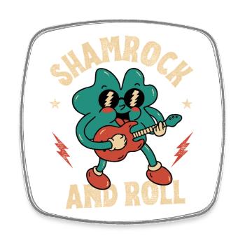 Shamrock and Roll - Square fridge magnet - white - Front