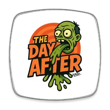 The Day After Zombie Party Splatter - Square fridge magnet - white - Front