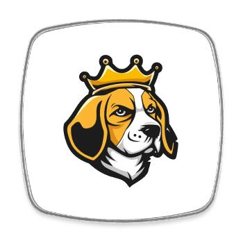 Couronne de chien beagle - Magnet carré - blanc - Devant