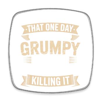Grumpy Old Man Killing It - Square fridge magnet - white - Front