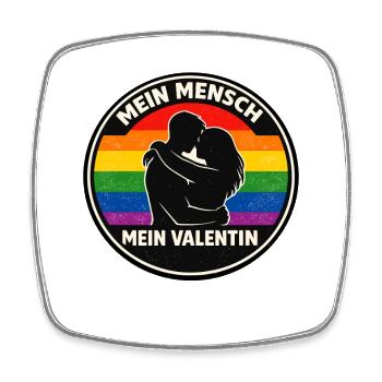 Mon humain, mon Valentin – Orgueil, Amour - Magnet carré - blanc - Devant