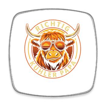 Vraiment cool Papa Fête des Pères Highland Cattle - Magnet carré - blanc - Devant