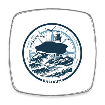 Baltrum | Wenn die Insel ruft - Wellen Nordsee - Viereckiger Kühlschrankmagnet - Weiß - Vorne