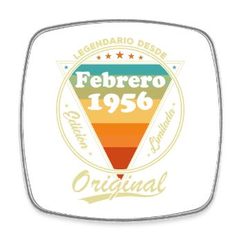 Cadeau d’anniversaire rétro vintage de février 1956 - Magnet carré - blanc - Devant