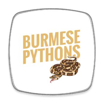  Burmese Python Stuff Reptile Foos Snake Owner - Square fridge magnet - white - Front