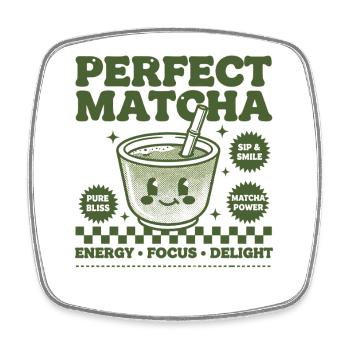 Perfect Matcha Green Tea Matcha Power Energy Focus - Viereckiger Kühlschrankmagnet - Weiß - Vorne