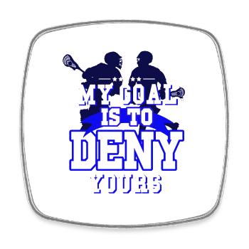 My Goal Is To Deny Yours Lacrosse Design - Viereckiger Kühlschrankmagnet - Weiß - Vorne
