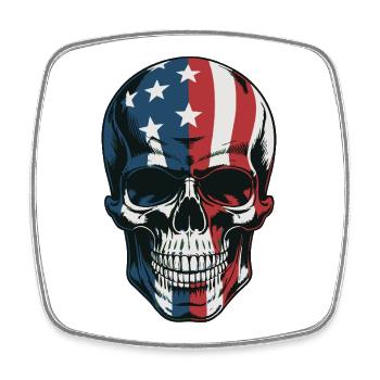 USA Totenkopf - Patriot Skull Design - Square fridge magnet - white - Front