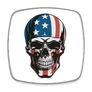 USA Totenkopf - Patriot Skull Design - Square fridge magnet - white - Front