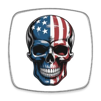 USA Totenkopf - Patriot Skull Design - Square fridge magnet - white - Front