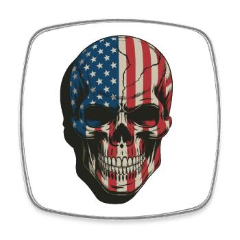 USA Totenkopf - Patriot Skull Design - Square fridge magnet - white - Front
