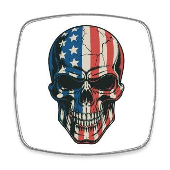 USA Totenkopf - Patriot Skull Design - Square fridge magnet - white - Front