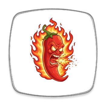 Angry Fire Chili - Square fridge magnet - white - Front
