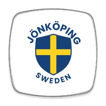 Jönköpinger Schild Schwedisches Kreuz - Viereckiger Kühlschrankmagnet - Weiß - Vorne