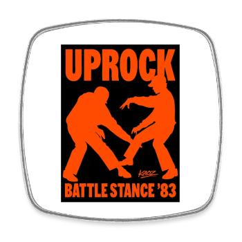 Uprock Battle Stance Hip-Hop 83 - Viereckiger Kühlschrankmagnet - Weiß - Vorne