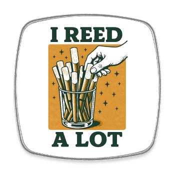 Ich reed viel | Klarinetten Wortspiel - Viereckiger Kühlschrankmagnet - Weiß - Vorne