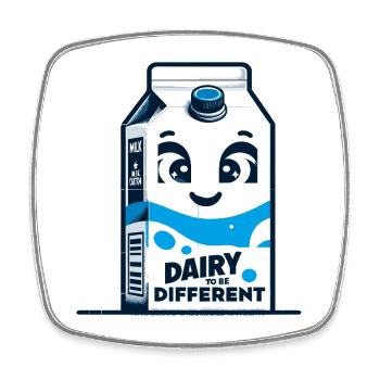 Milk carton face – be different - Square fridge magnet - white - Front