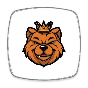 Chow Chow Hund Krone - Viereckiger Kühlschrankmagnet - Weiß - Vorne