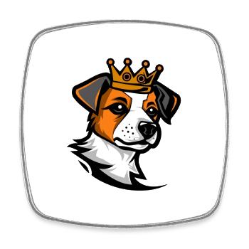 Jack Russel Terrier Dog Crown - Square fridge magnet - white - Front