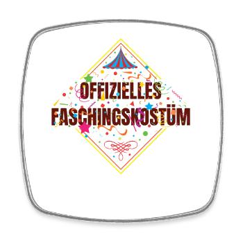 Offizielles Faschingskostüm - Viereckiger Kühlschrankmagnet - Weiß - Vorne