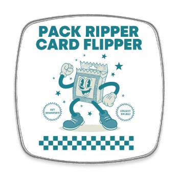 Pack Ripper Card Flipper Trading Card Booster Pack - Viereckiger Kühlschrankmagnet - Weiß - Vorne