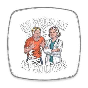 Pharmacien de l’hôpital Mon problème Ma maman Pictogramme - Magnet carré - blanc - Devant
