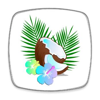 Kokosnuss Insel Tropen Hibiskus - Viereckiger Kühlschrankmagnet - Weiß - Vorne