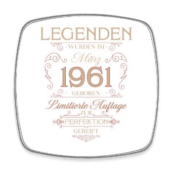 Cadeau pour son 65e anniversaire Mars 1961 Vintage Rétro - Magnet carré - blanc - Devant