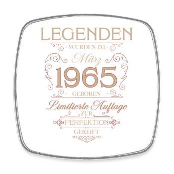 61st Birthday Gift March 1965 Vintage Retro - Square fridge magnet - white - Front