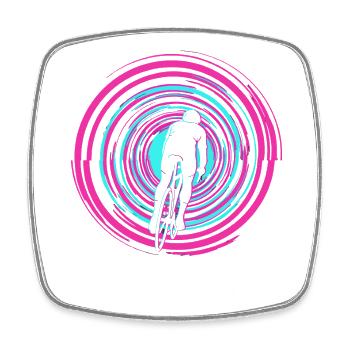 Reite deine eigene Rasse Spiral-Kunst - Viereckiger Kühlschrankmagnet - Weiß - Vorne