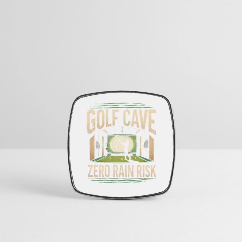Golf Simulator Golf Cave Zero Rain Risk Square fridge magnet