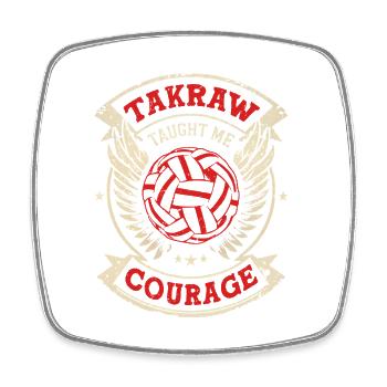 Sepak Takraw Taught Me Courage - Viereckiger Kühlschrankmagnet - Weiß - Vorne