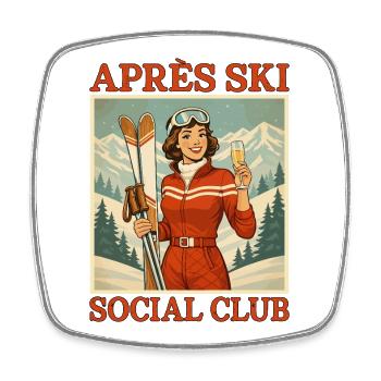 Après Ski Social Club - Square fridge magnet - white - Front