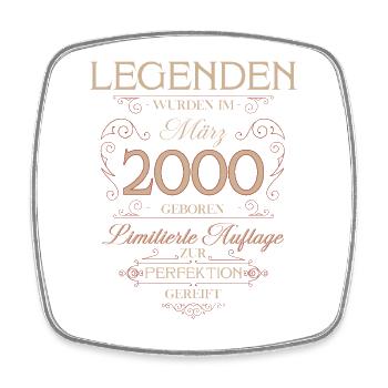 26th Birthday Gift March 2000 Vintage Retro - Square fridge magnet - white - Front