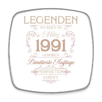 Cadeau pour le 35e anniversaire Mars 1991 Vintage Rétro - Magnet carré - blanc - Devant