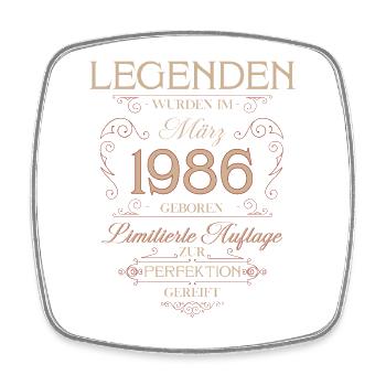 Cadeau pour le 40e anniversaire Mars 1986 Vintage Rétro - Magnet carré - blanc - Devant