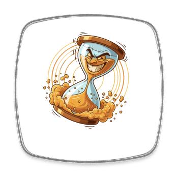 Schlingelstunden Sanduhr - Viereckiger Kühlschrankmagnet - Weiß - Vorne