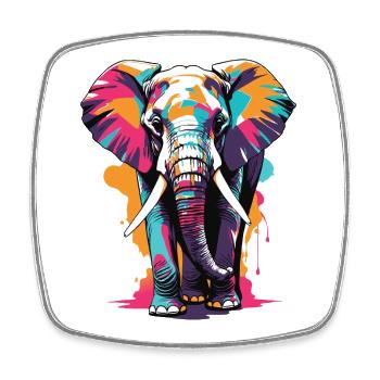 éléphant - Magnet carré - blanc - Devant